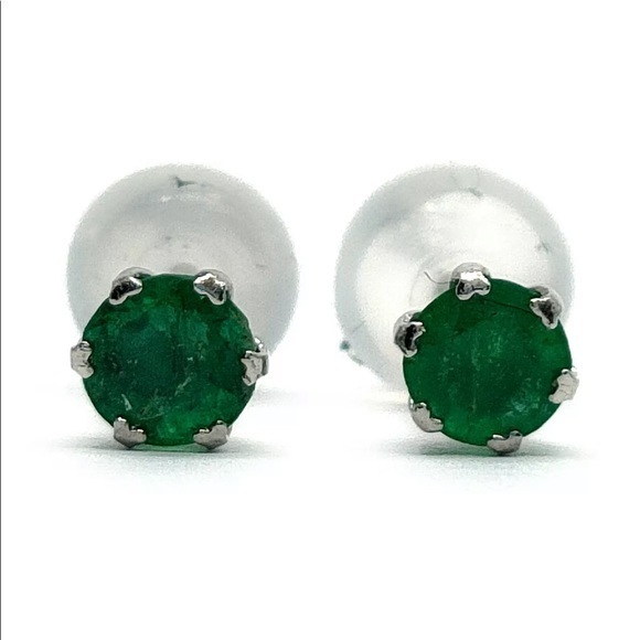 Emerald Earrings 0.10 ct - Picture 2 of 9